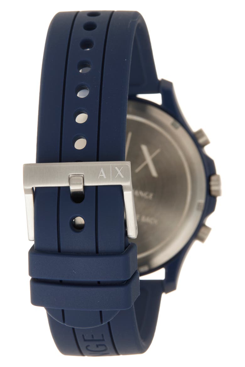 Hampton Chronograph Quartz Silicone Strap Watch, 46mm, Alternate, color, NO COLOR