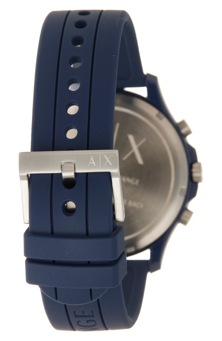 AX Armani Exchange Hampton Chronograph Quartz Silicone Strap Watch, 46mm, Alternate, color,