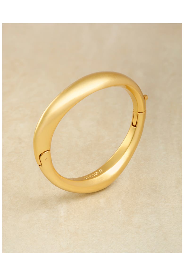 Sierra Smooth Curve Hinge Bracelet, Alternate, color, GOLD TONE
