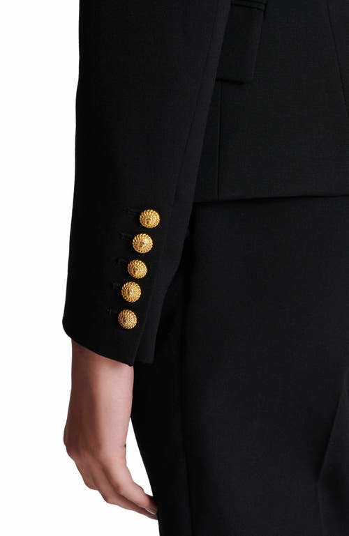 Balmain Double Breast Blazer Jacket With Logo Buttons Blazer And Suits Black In Black