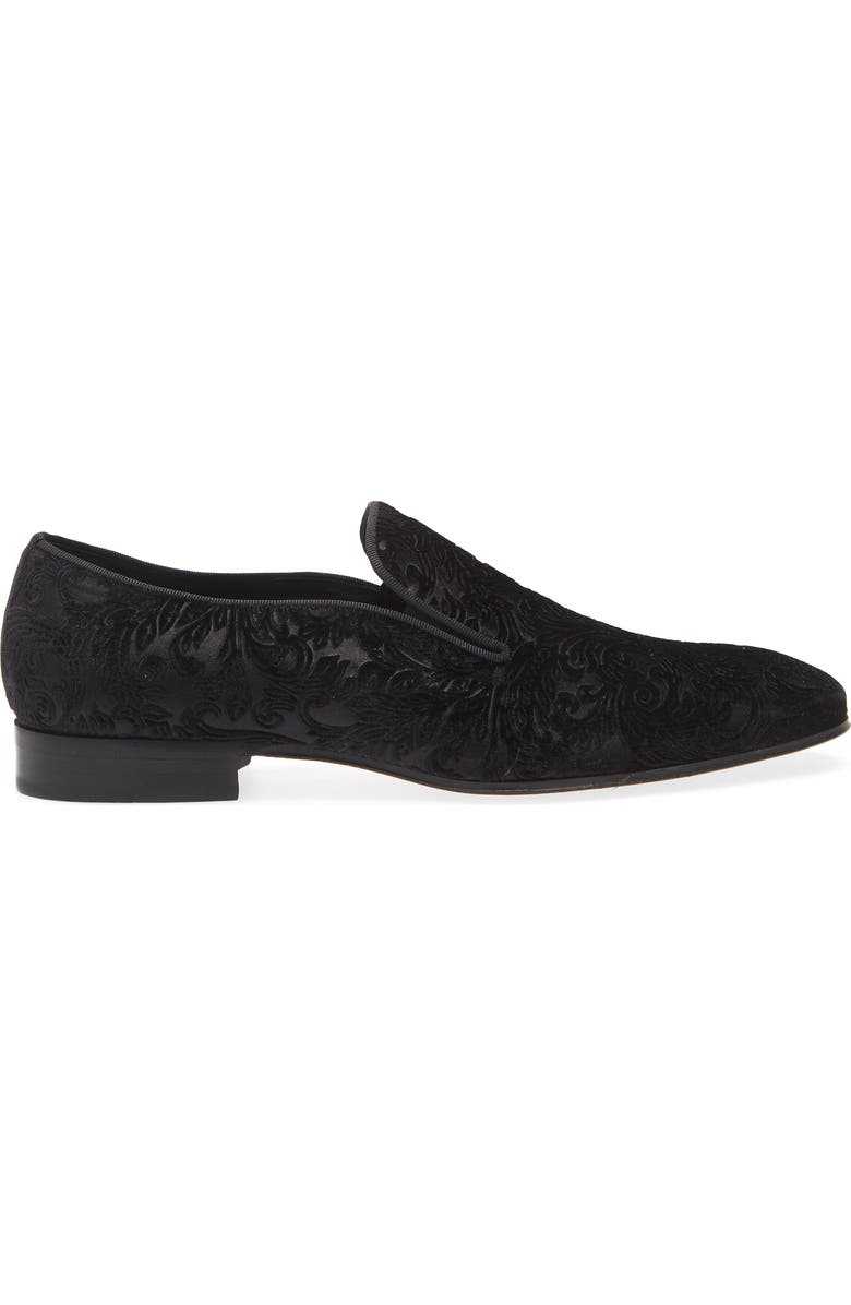 Mezlan Travolta Velvet Loafer, Alternate, color, Black