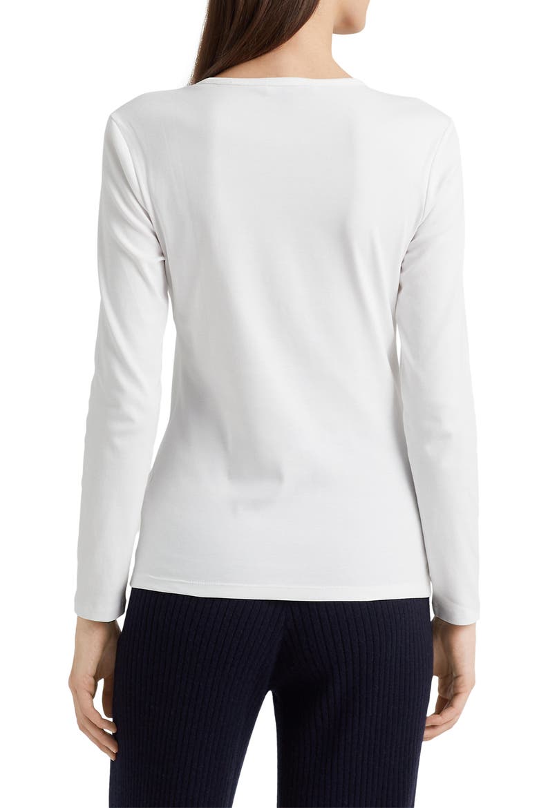 Long Sleeve Cotton Blend Top, Alternate, color, WHITE