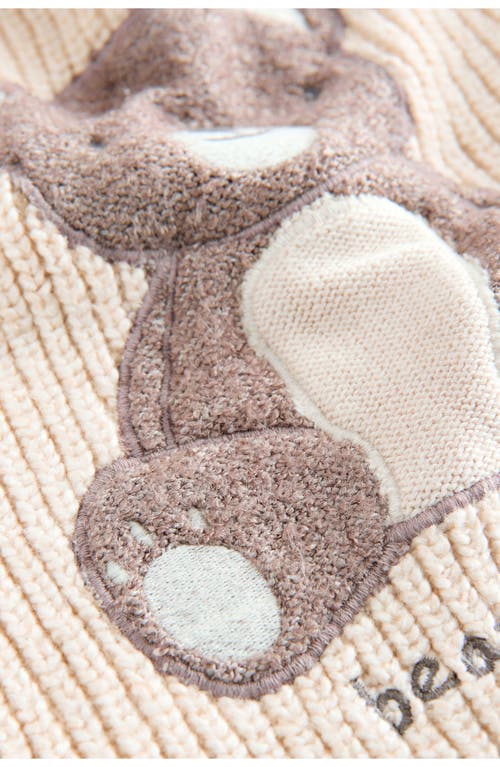 Next Kids' Bear Appliqué Crewneck Sweater In Neutral
