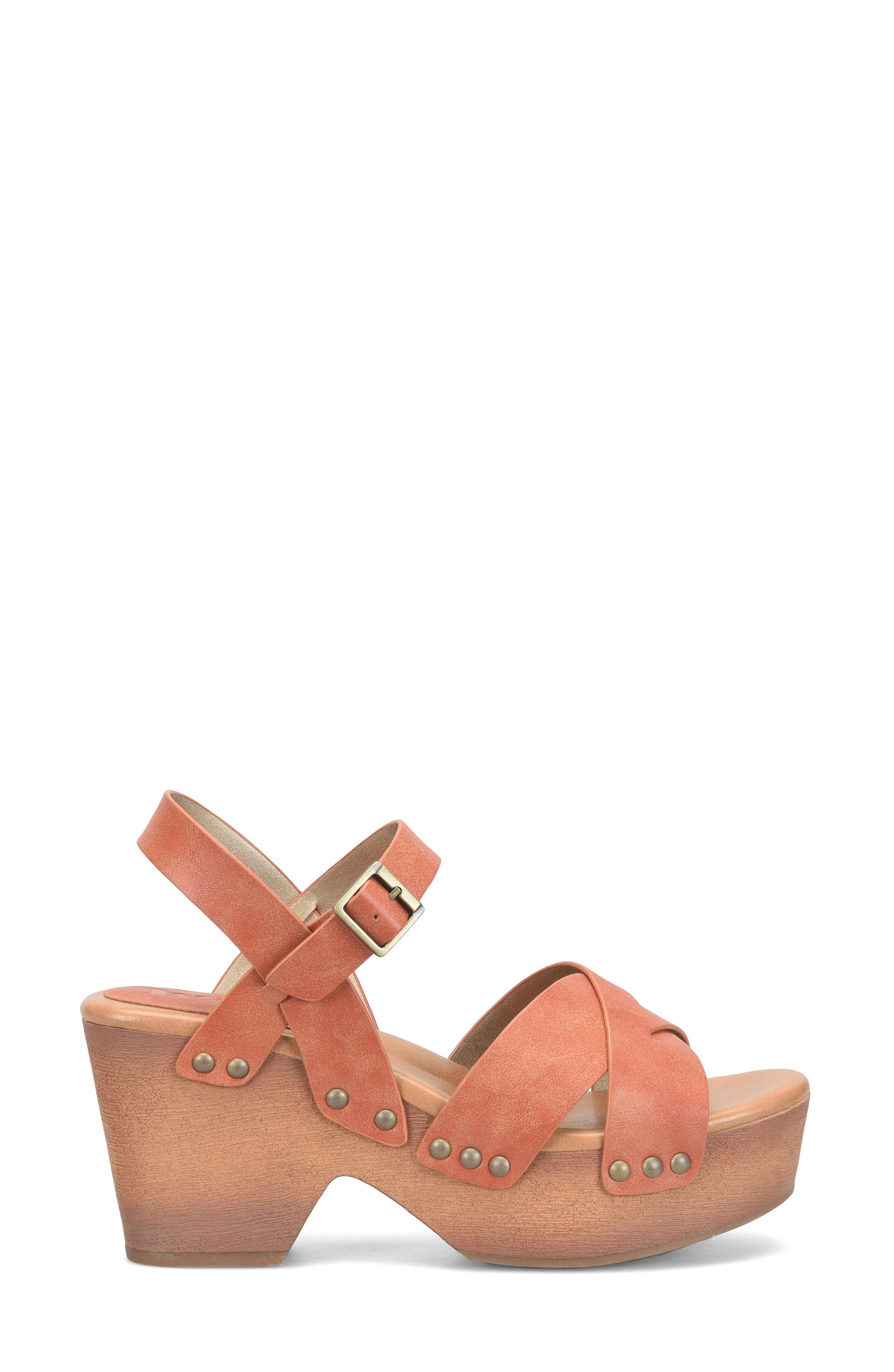 Leda Ankle Strap Platform Sandal, Alternate, color, RUST