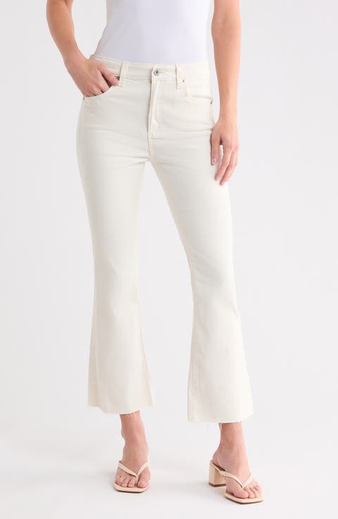 Farrah High Waist Raw Hem Crop Bootcut Jeans