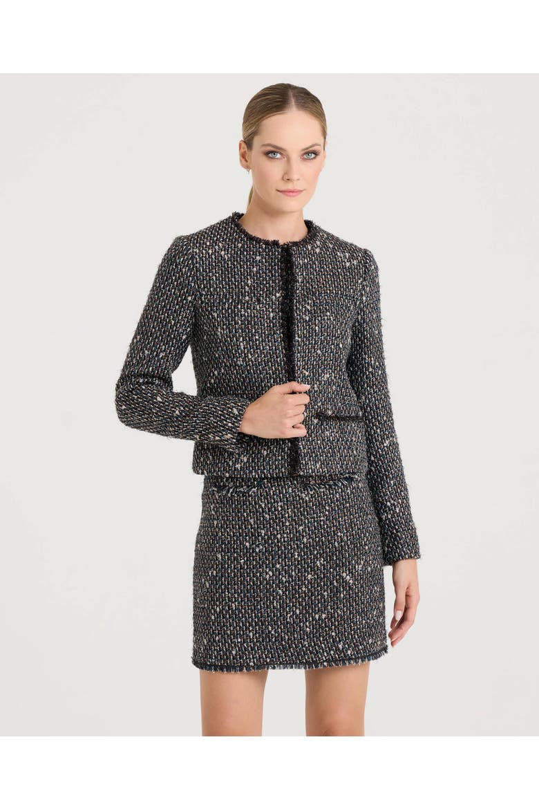 Isabella Cropped Wool Blend Boucle Jacket, Alternate, color, Bronze Glitter