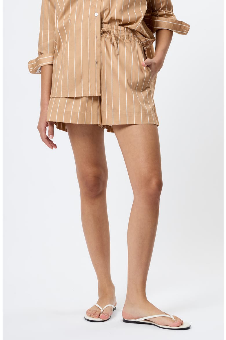 Alexis Stripe Poplin Shorts, Main, color, MACCHIATO
