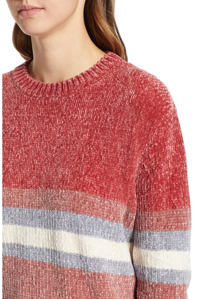 Stripe Chenille Sweater, Alternate, color, PINK