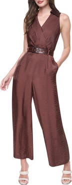 DKNY Sleeveless Belted Jumpsuit