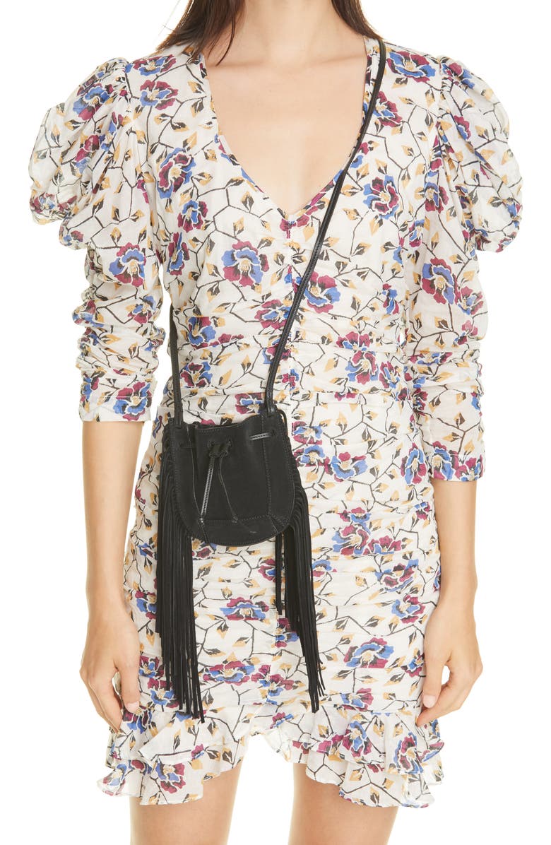 Isabel Marant Miskaf Suede Fringe Crossbody Bag, Alternate, color,