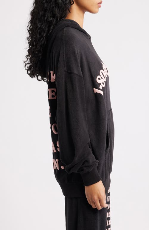 Boys Lie 1-800 Logo High Pile Fleece Hoodie In Black