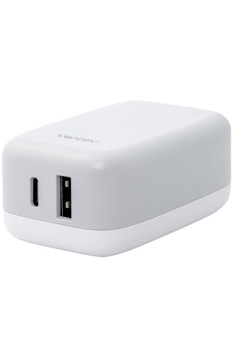 27w Dual Usb-c And Usb-a Wall Charger