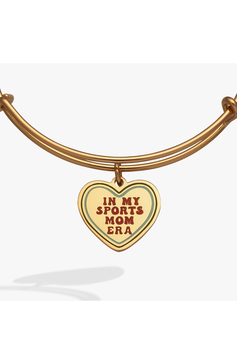 Alex and Ani 'In My Sports Mom Era' Heart' Charm Bangle, Alternate, color, Gold