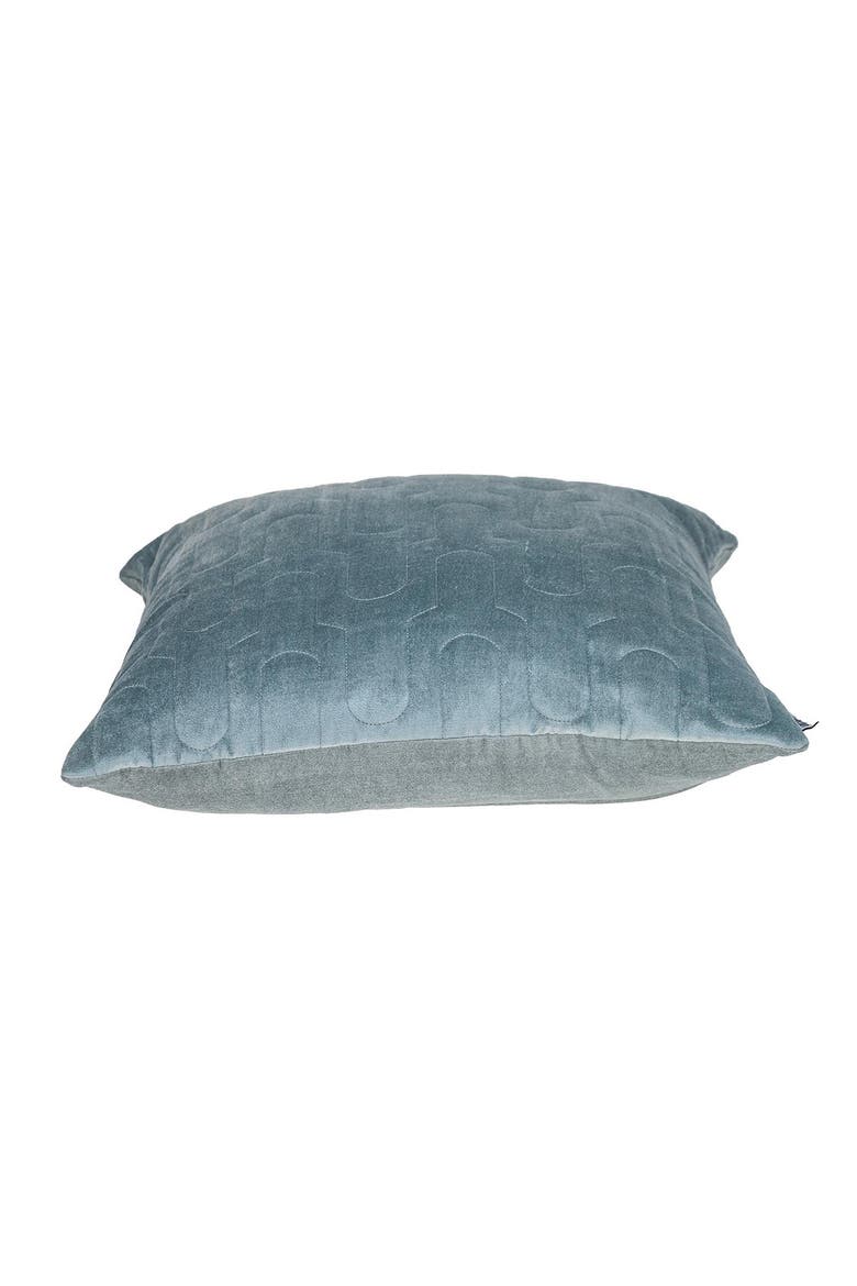 Basil Quilted Velvet Throw Pillow, Alternate, color, GRAY