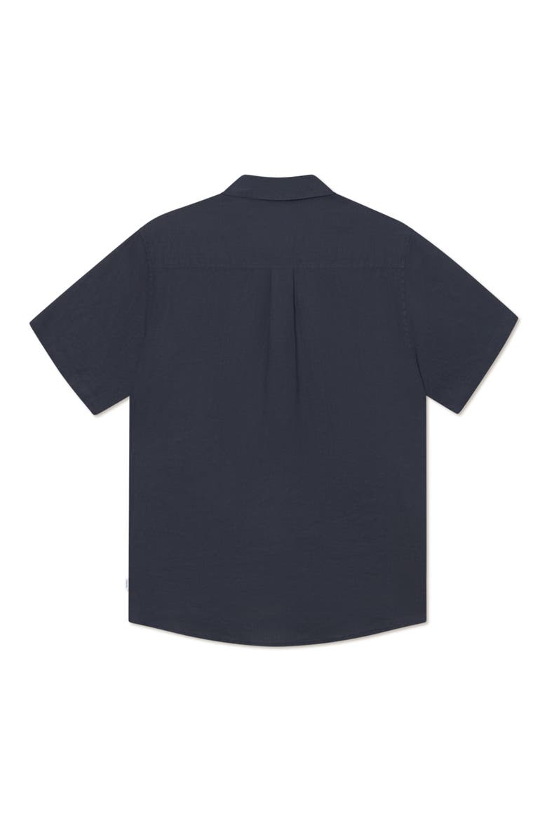 Kris Linen Short Sleeve Shirt, Alternate, color, DARK NAVY