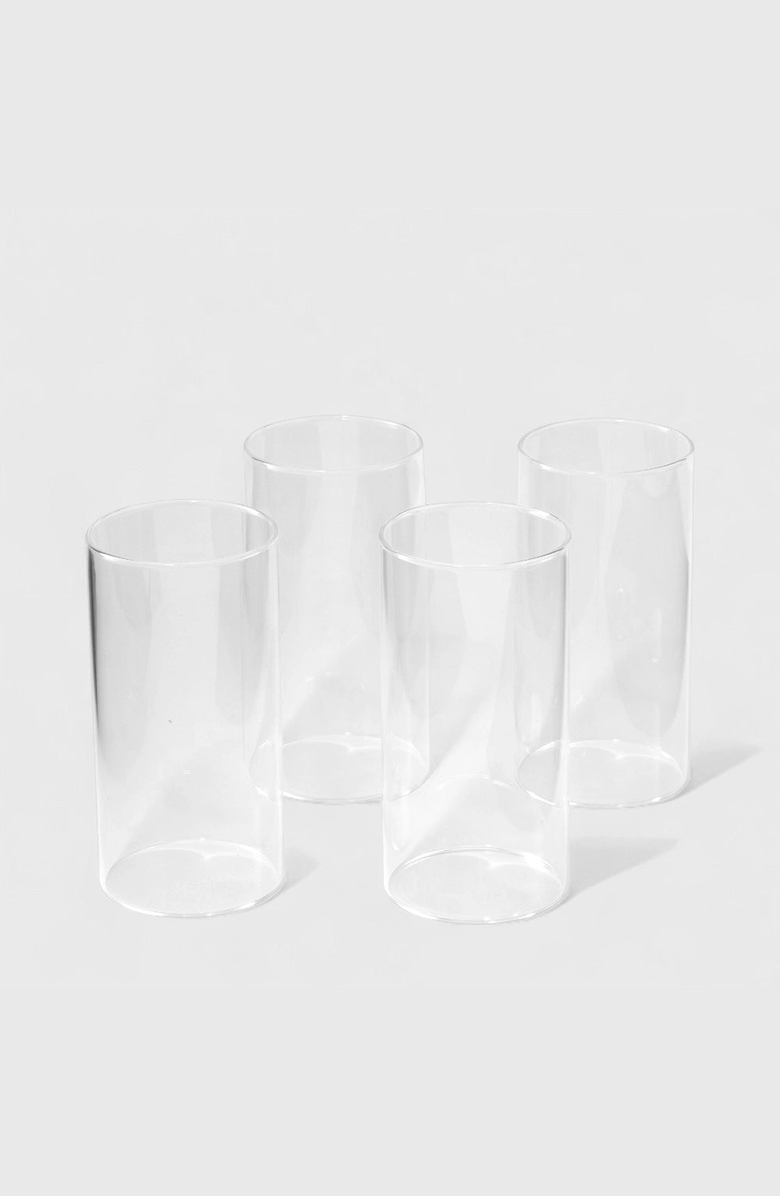 PUBLIC GOODS Glass Tumblers Set of 4, Main, color, Clear