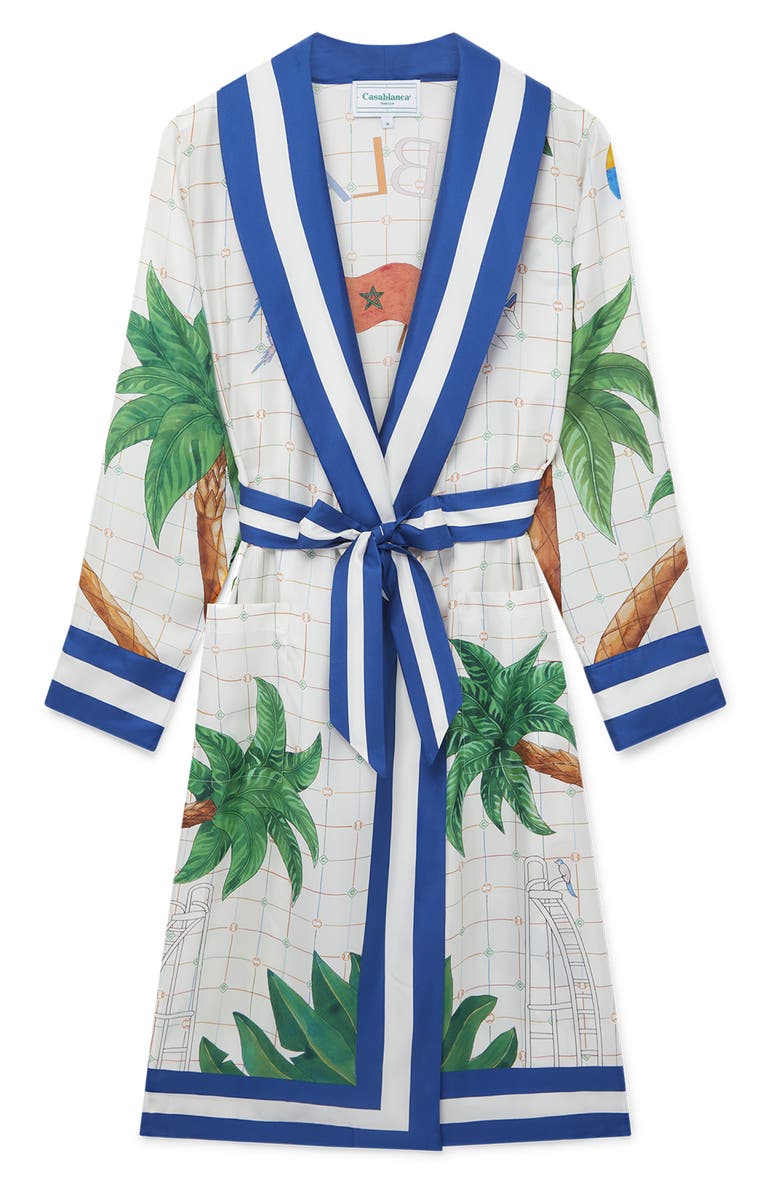 Casablanca Print Silk Robe, Main, color,