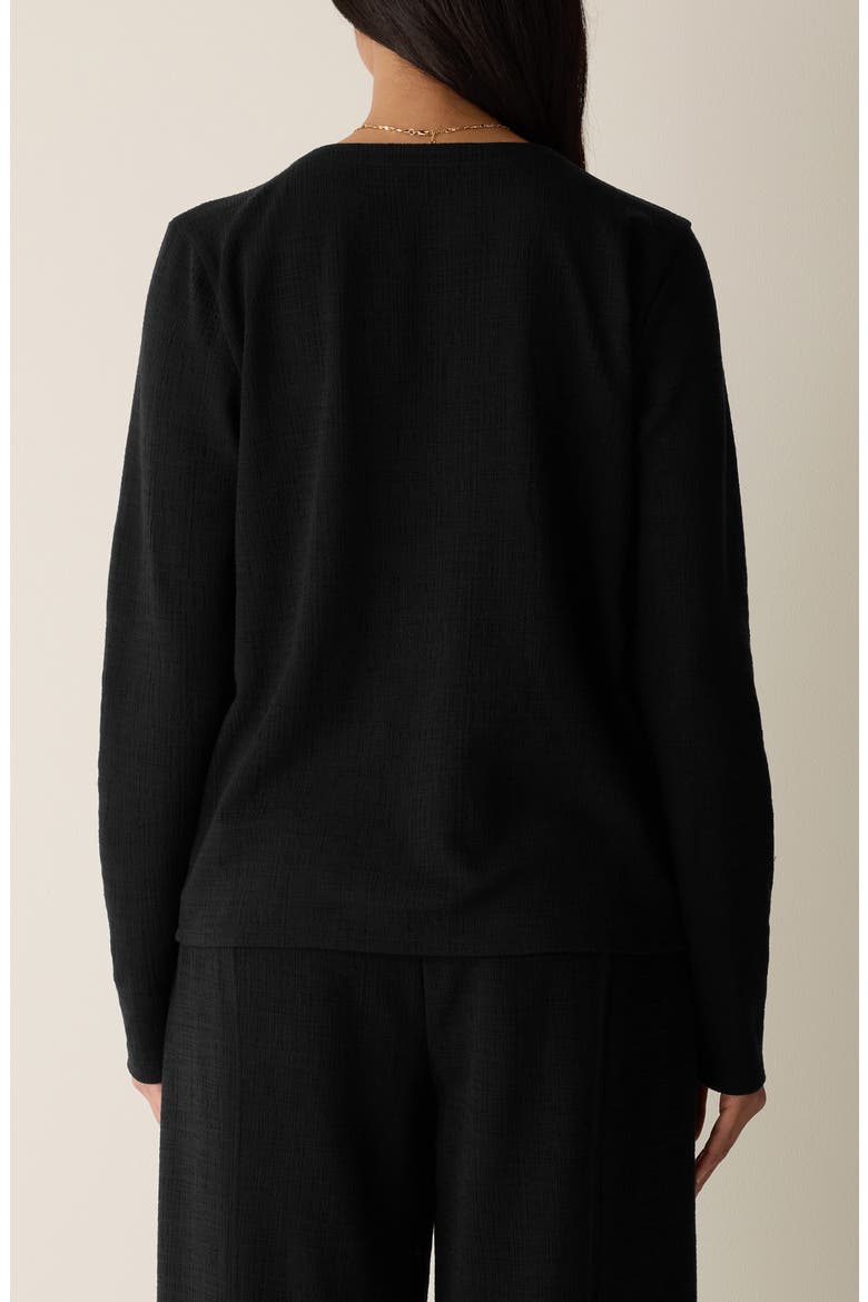V-Neck Button Front Cardigan, Alternate, color, BLACK