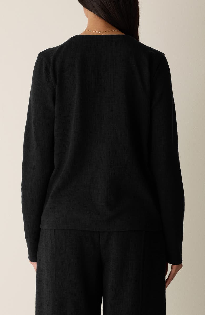 Eileen Fisher V-Neck Button Front Cardigan, Alternate, color, Black