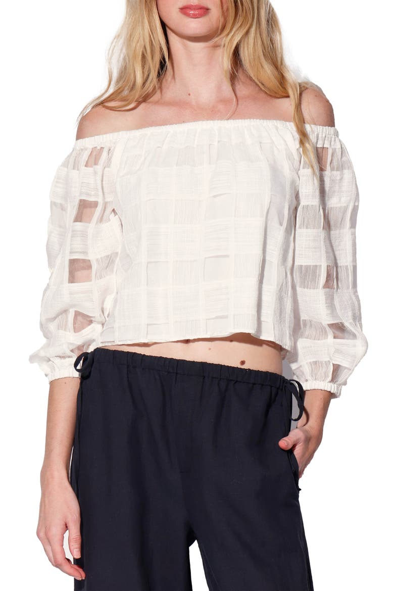 Gracie Off-the-Shoulder Top, Main, color, WHITE
