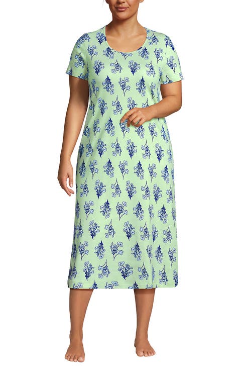Cotton Short Sleeve Midcalf Nightgown