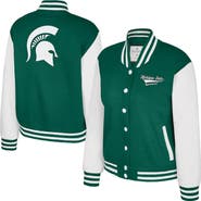 COLOSSEUM Women's Colosseum Green Michigan State Spartans French Baguette Full Snap Fleece Jacket