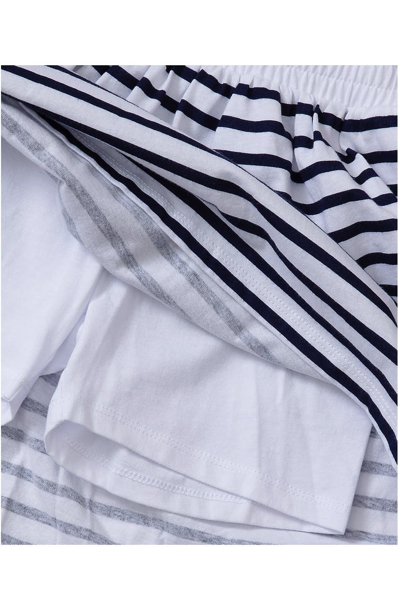 Lands' End Girls Plus Smocked Skort, Alternate, color, Classic Navy Stripe