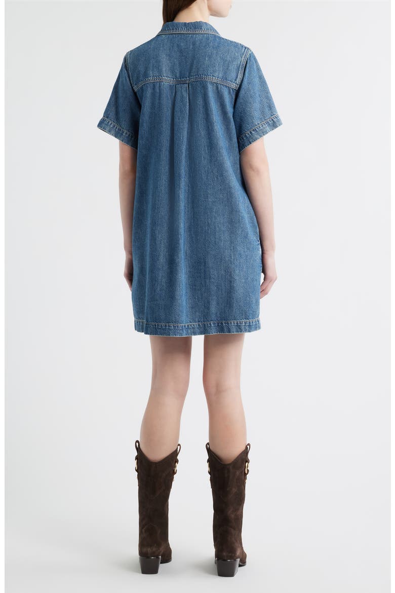 Hayley Short Sleeve Denim Dress, Alternate, color, DELCAN