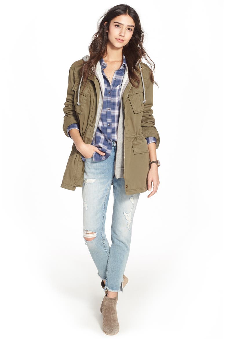 Treasure&Bond Ankle Boyfriend Skinny Jeans, Alternate, color, GRAVEL LIGHT DESTROY