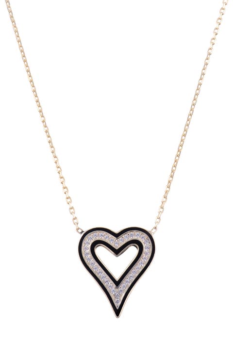 Enamel Heart Pendant Necklace