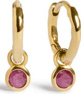 Monica Vinader Birthstone Huggie Hoop Earrings