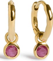 Monica Vinader Birthstone Huggie Hoop Earrings