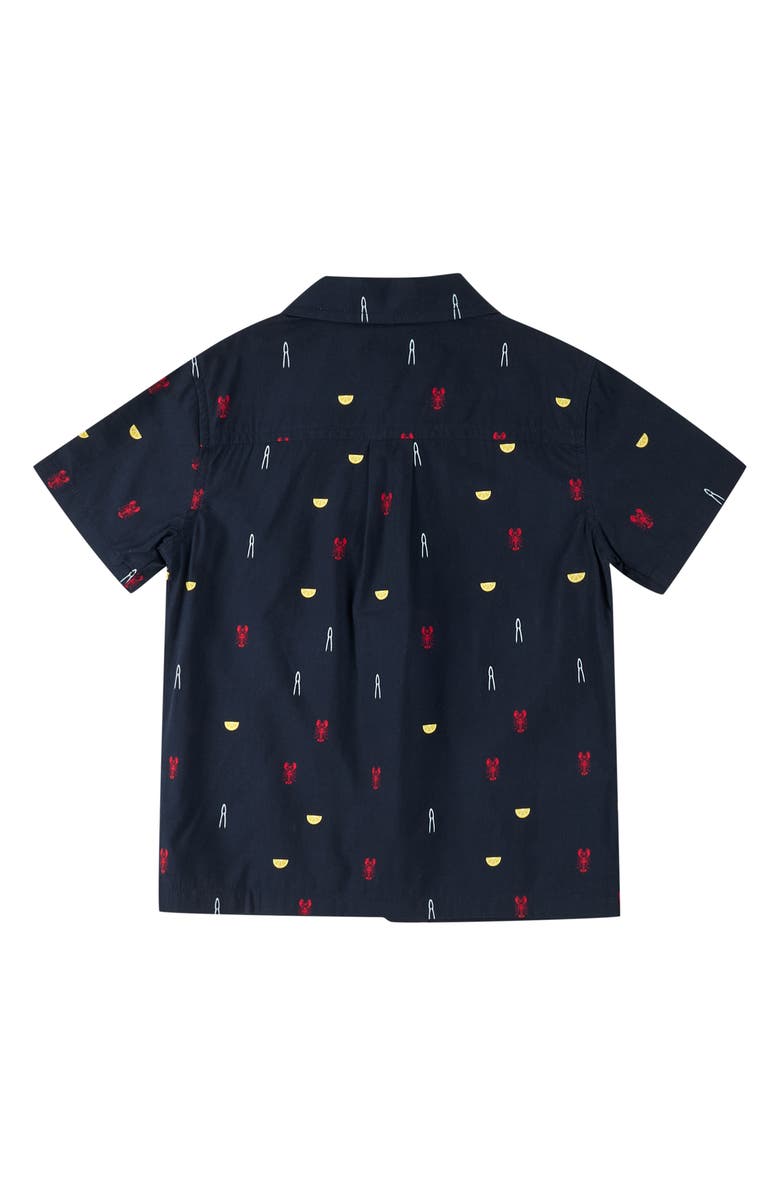 Brooks Brothers Kids' Lobster Print Camp Shirt, Alternate, color, Navy