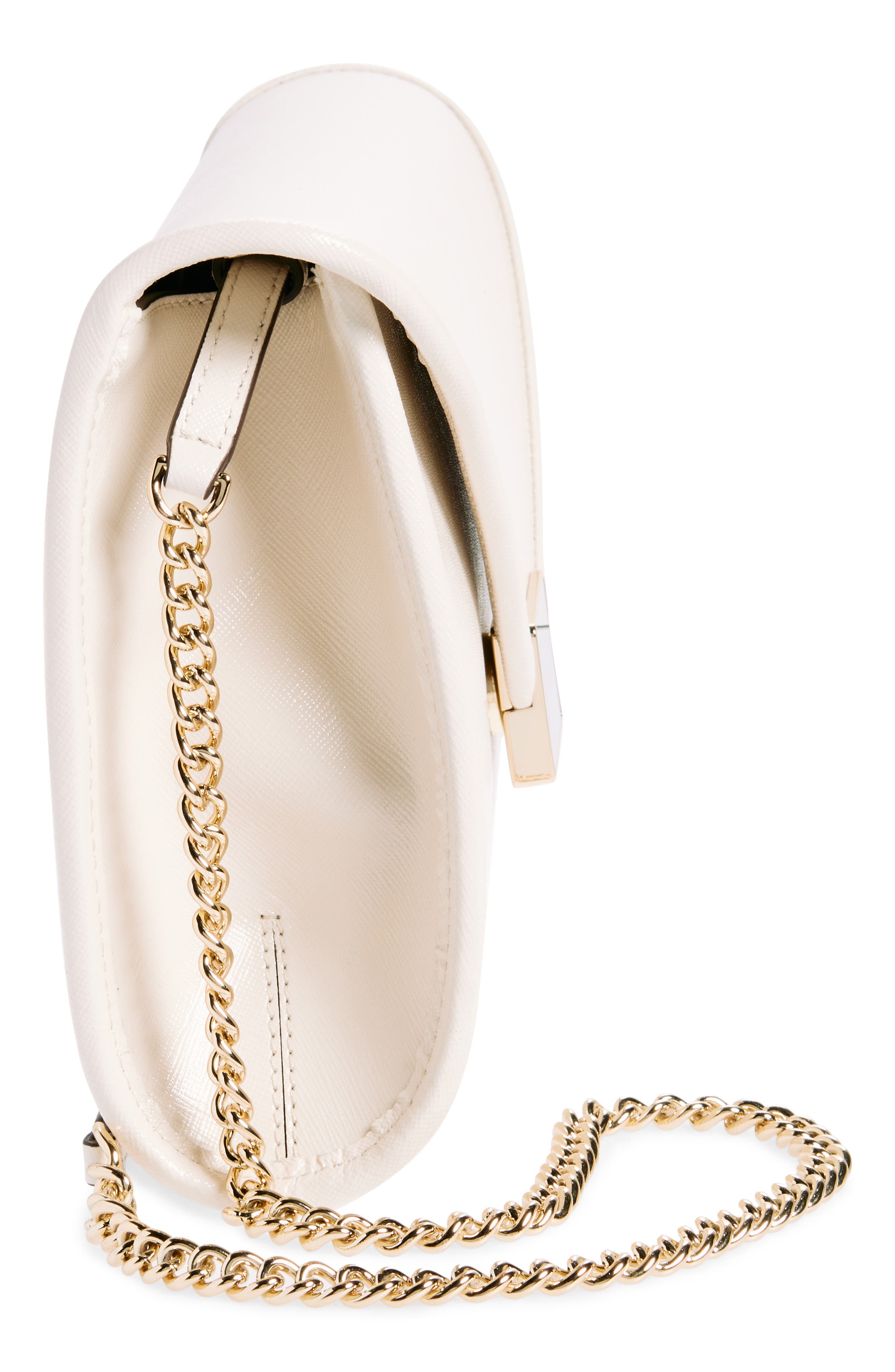 Kate Spade New York anna medium envelope leather convertible clutch, Alternate, color, Parchment