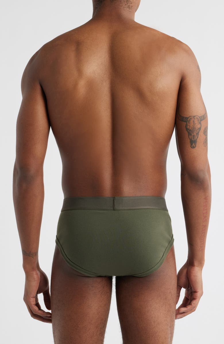 TOM FORD Cotton Stretch Jersey Briefs, Alternate, color, Military Green