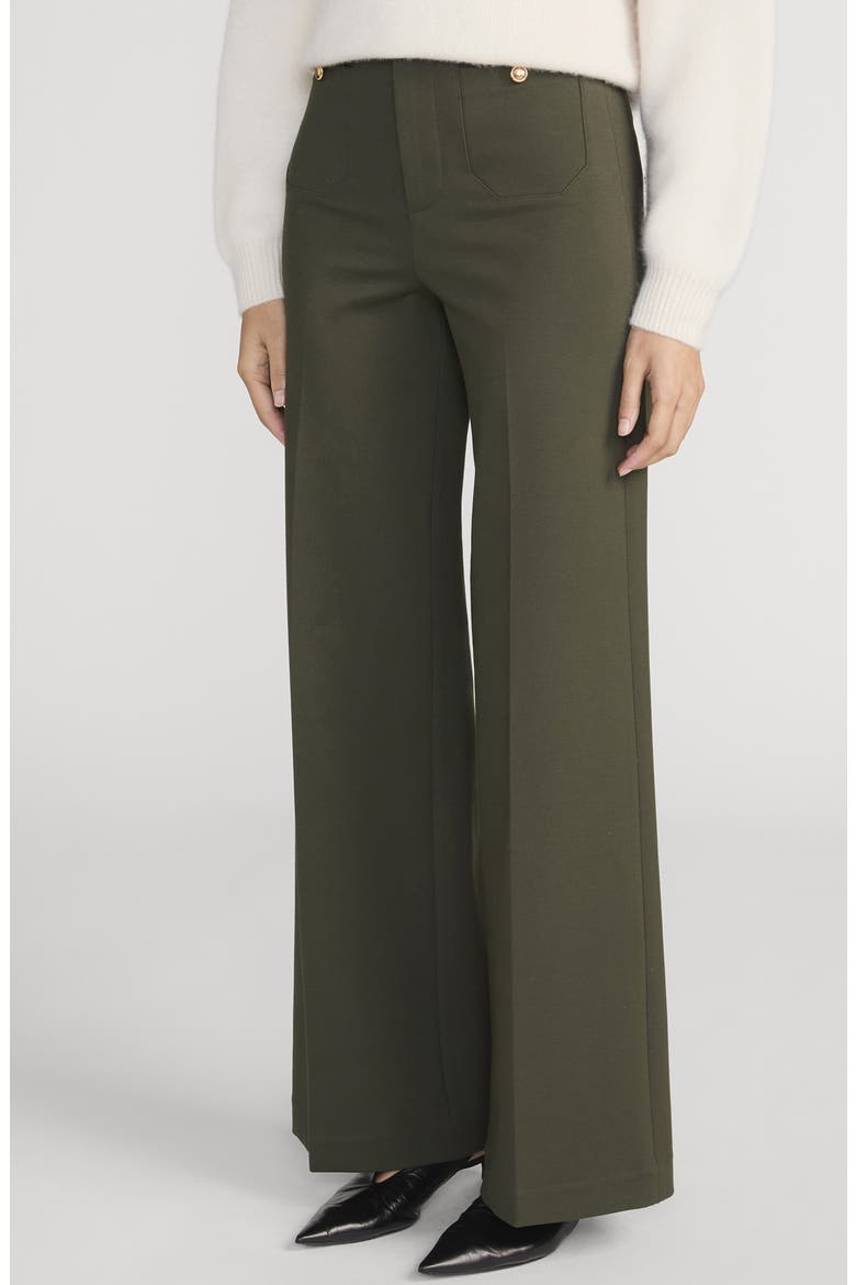The Modernist High Waist Wide Leg Pants, Alternate, color, MILITARY GREEN