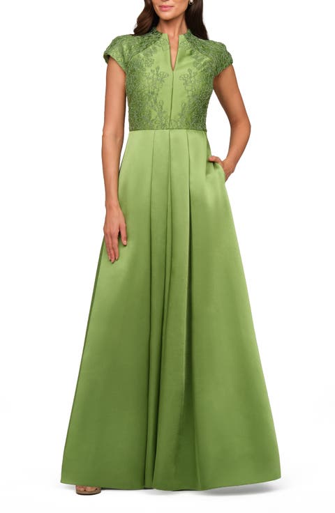 Wrenley Beaded Cap Sleeve Gown