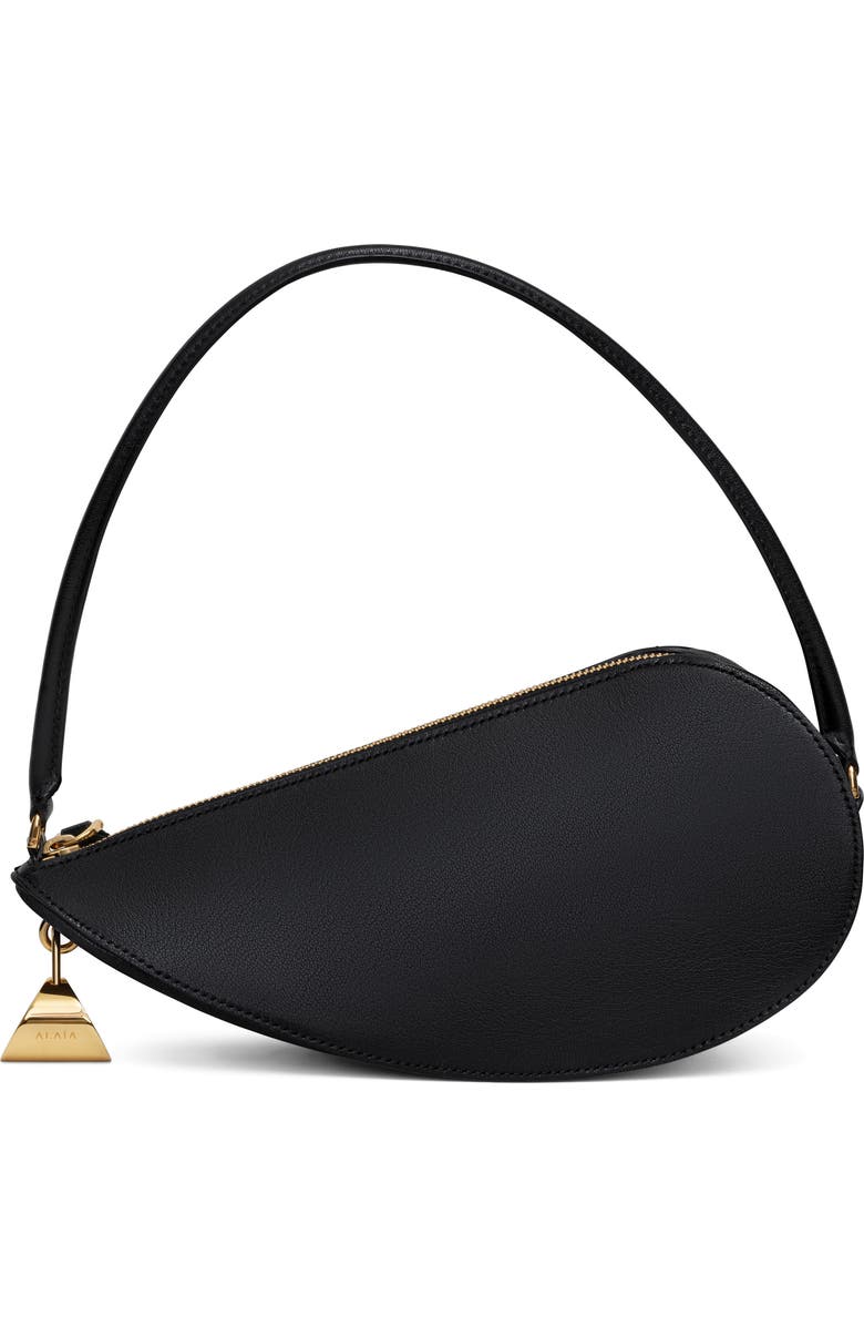 Alaïa Le Demi Coeur Leather Shoulder Bag, Alternate, color,