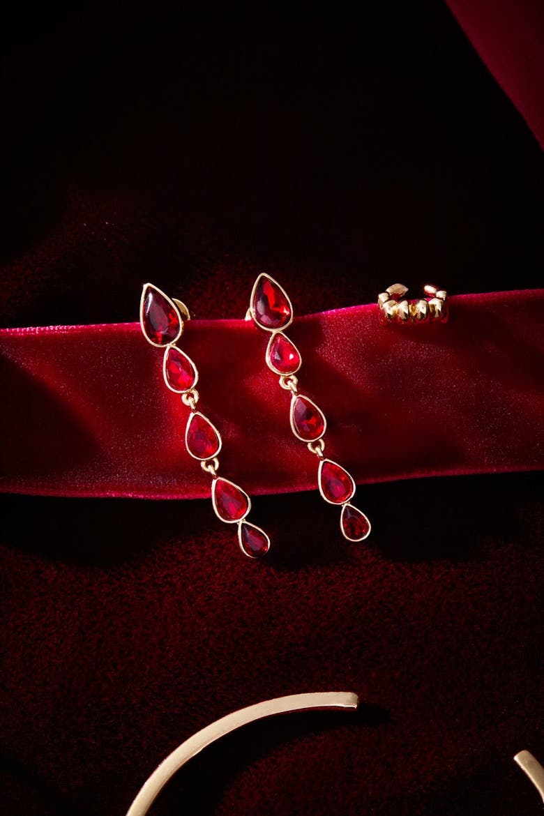 Vampire & Fangs Cuff Earring Set, Alternate, color, Gold