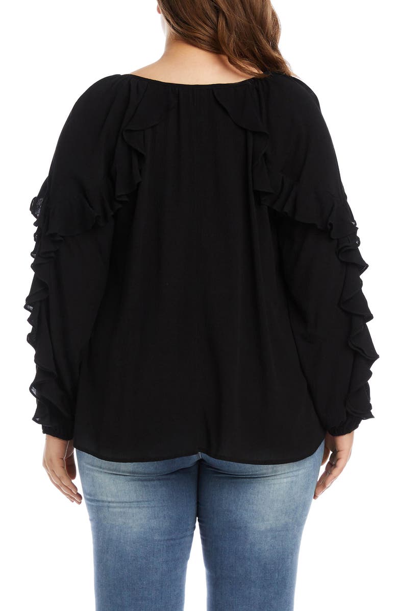 Karen Kane Ruffle Long Sleeve Top, Alternate, color,