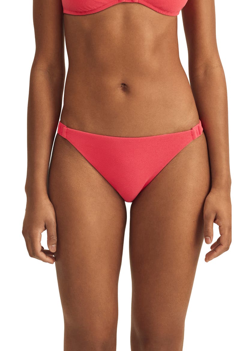 Devin Logo Hipster Bikini Bottoms, Main, color, RED
