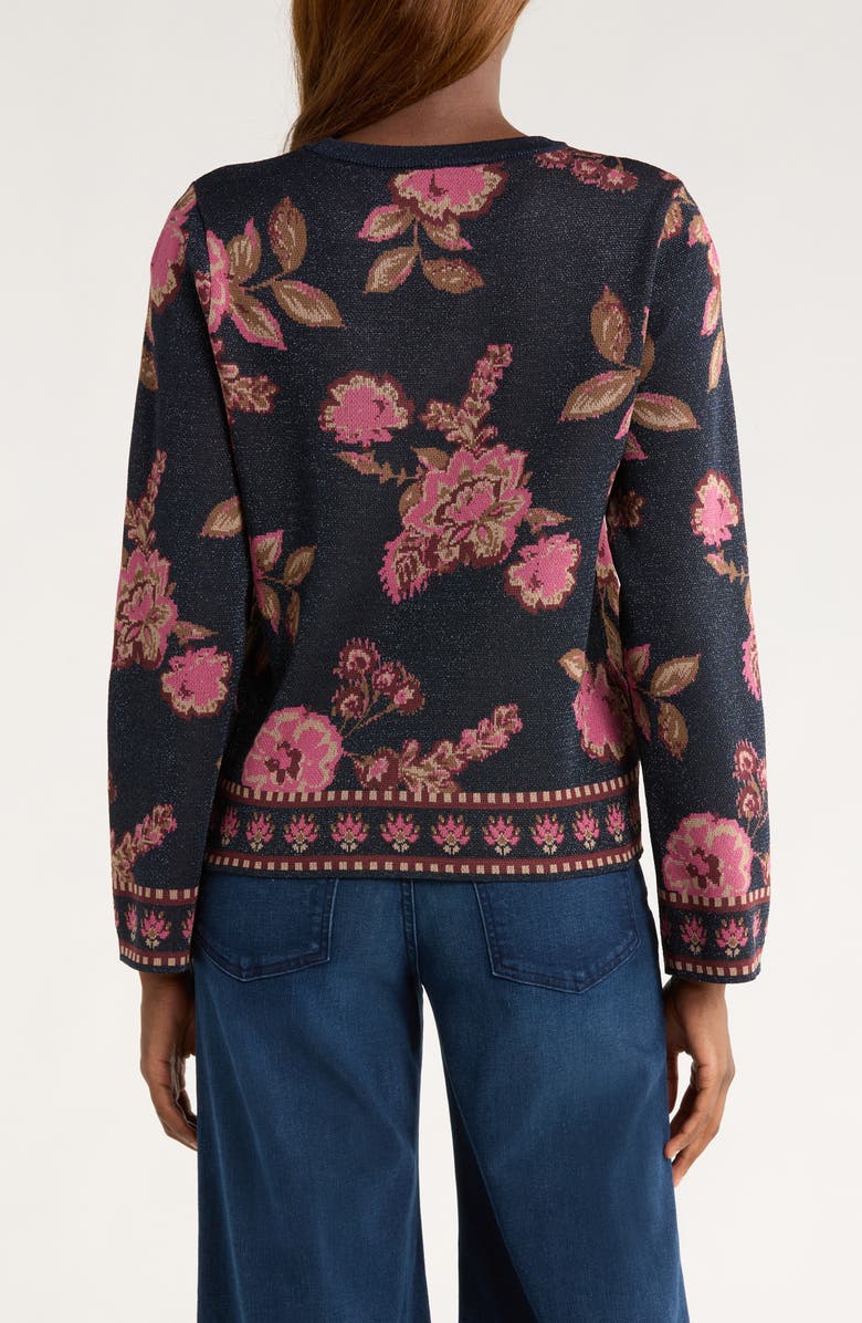 Vince Camuto Floral Crewneck Sweater, Alternate, color, 