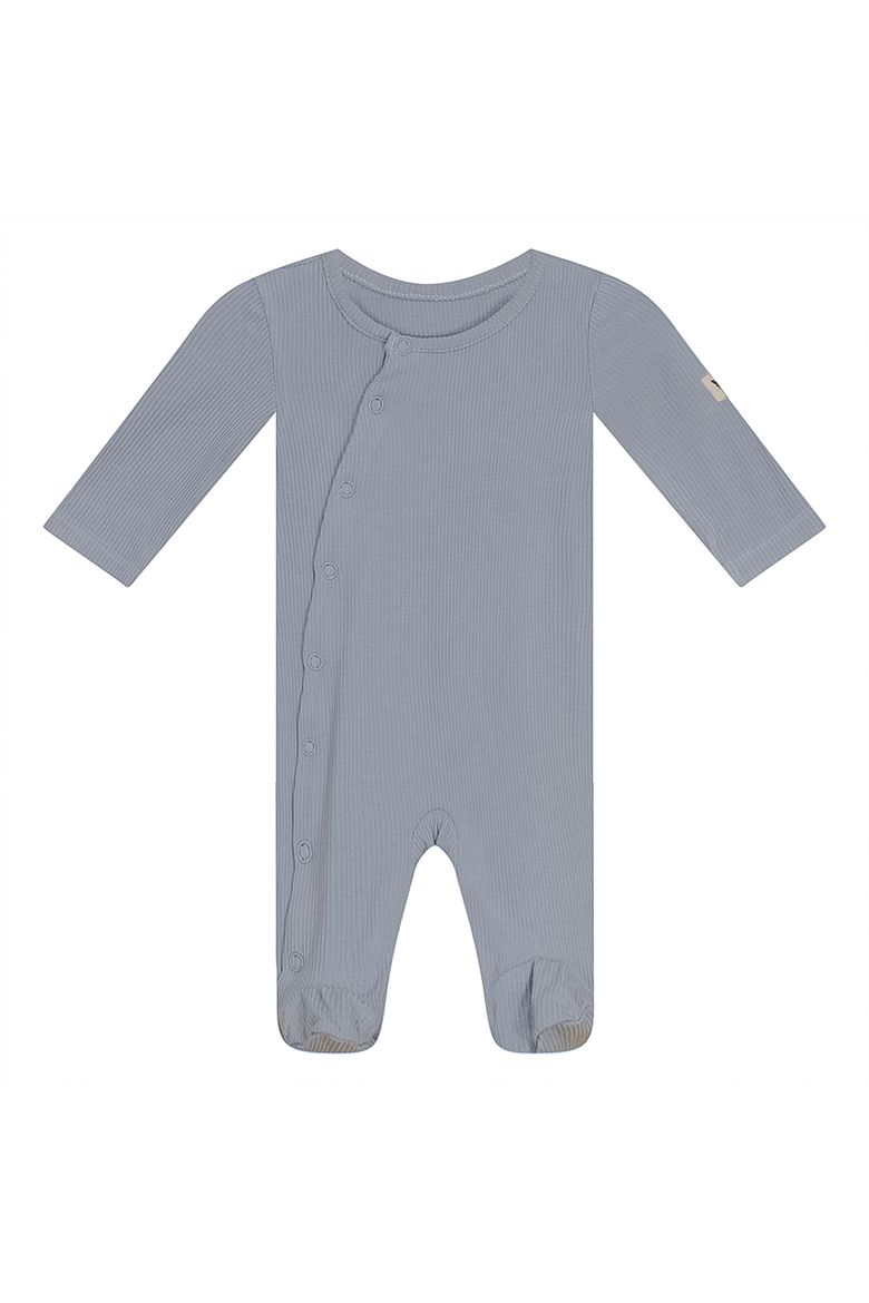 Ribbed Button Up Long Sleeve Assorted Romper Set, Main, color, Blue