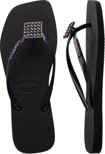 Slim Crystal Charm Flip Flop