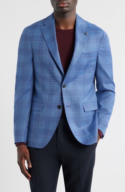 Midland Soft Constructed Plaid Stretch Wool Sport Coat