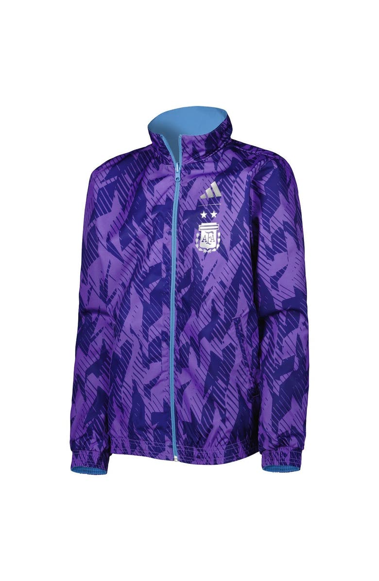 adidas Youth adidas Light Blue/Purple Argentina National Team Anthem Full-Zip Reversible Team Jacket, Alternate, color, 