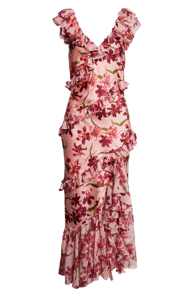 Cinq à Sept Trailing Hibiscus Maxi Dress, Alternate, color, Blush Petal Multi