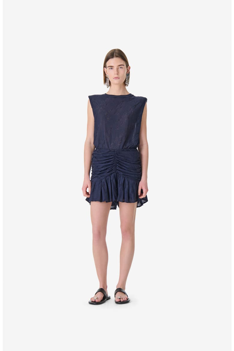 Horphee Padded Shoulder Top, Main, color, ANCHOR BLUE