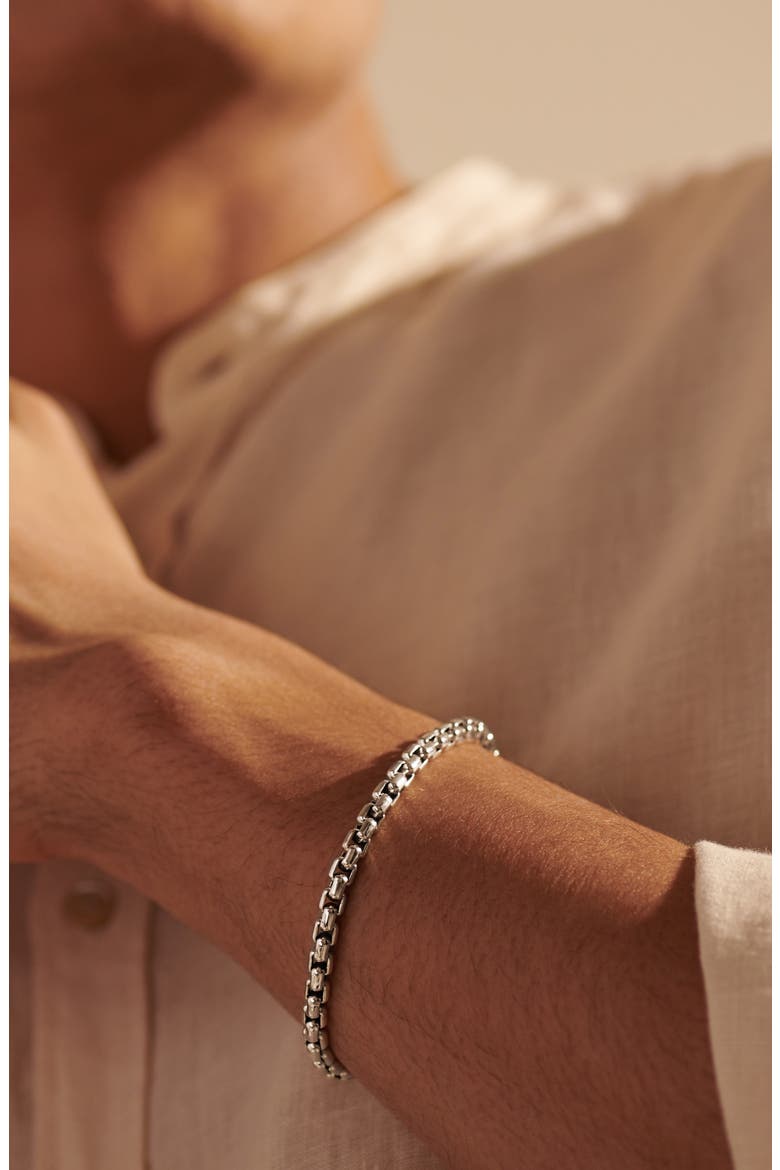 Men's Classic Chain Box Chain Bracelet, Alternate, color, SILVER