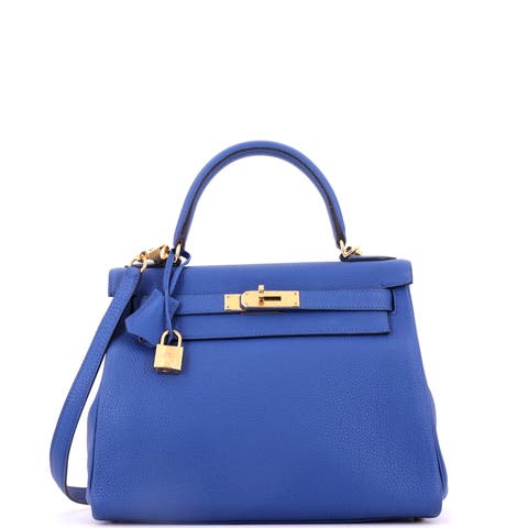 Kelly Handbag Blue Togo With Gold Hardware 28